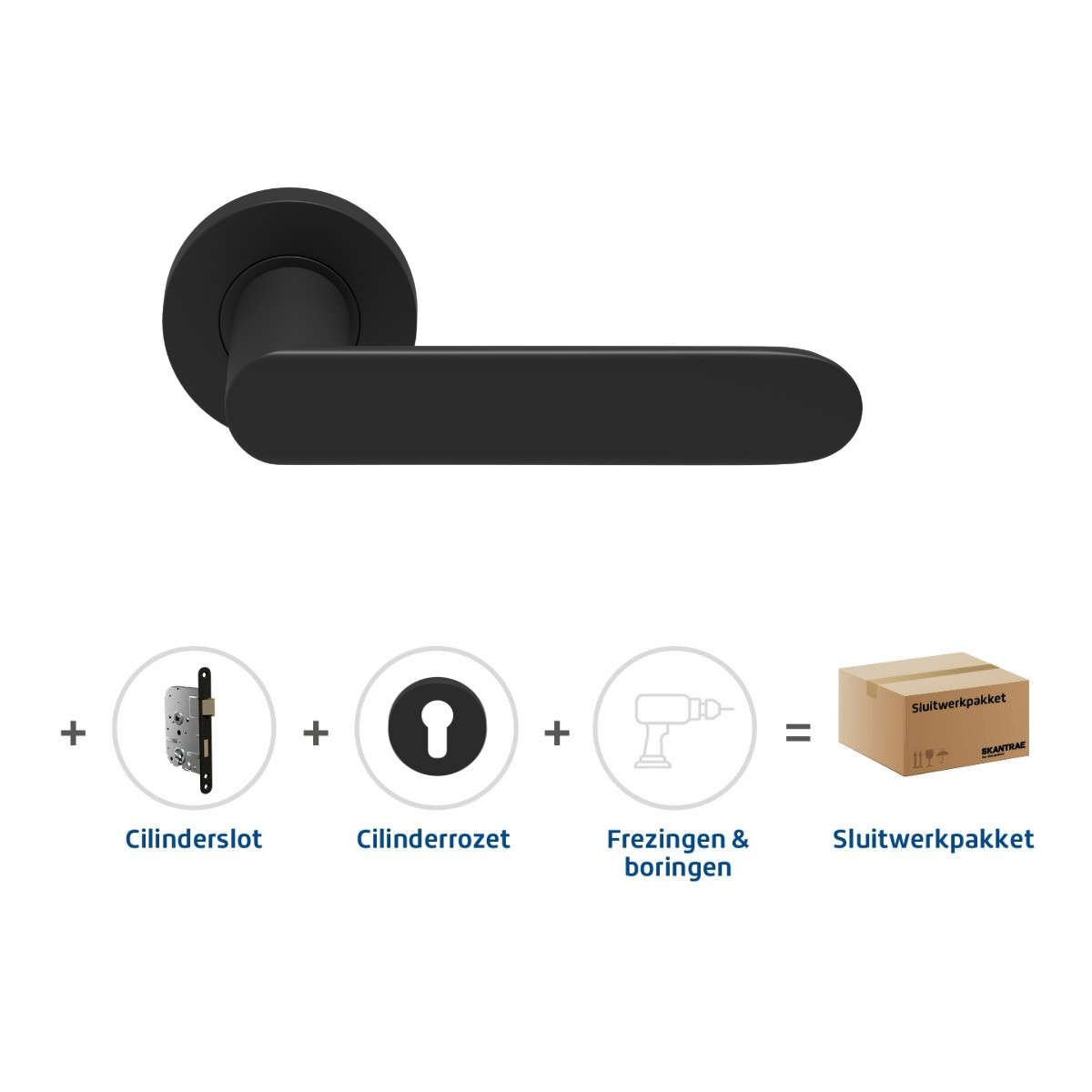 Sluitwerkpakketten met Deurkruk Arc 24 Regular Zwart